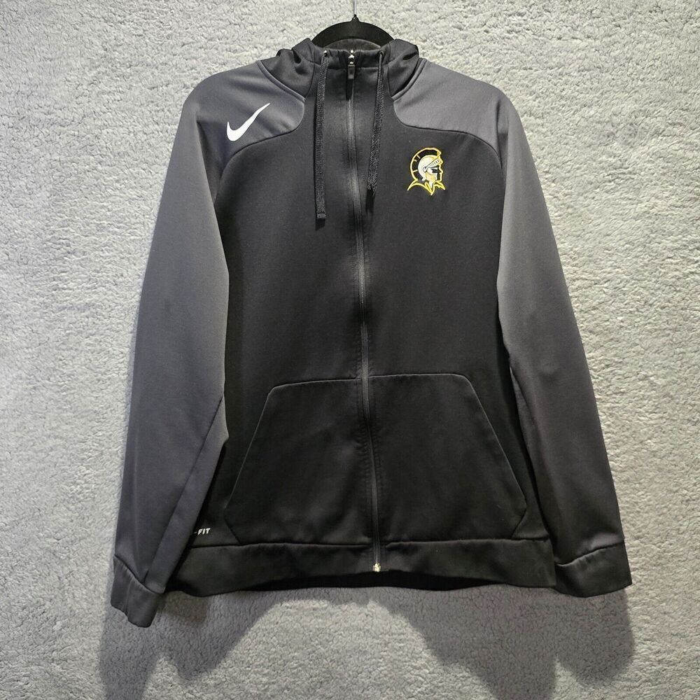 MCC Nike Men Sz XL‎ Therma Hoodie Full Zip Dri-FIT Jacket Pocket Training Black